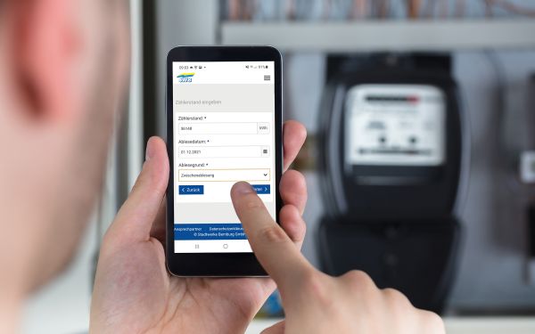 Eingabe Zählerstand Stromzähler am Handy